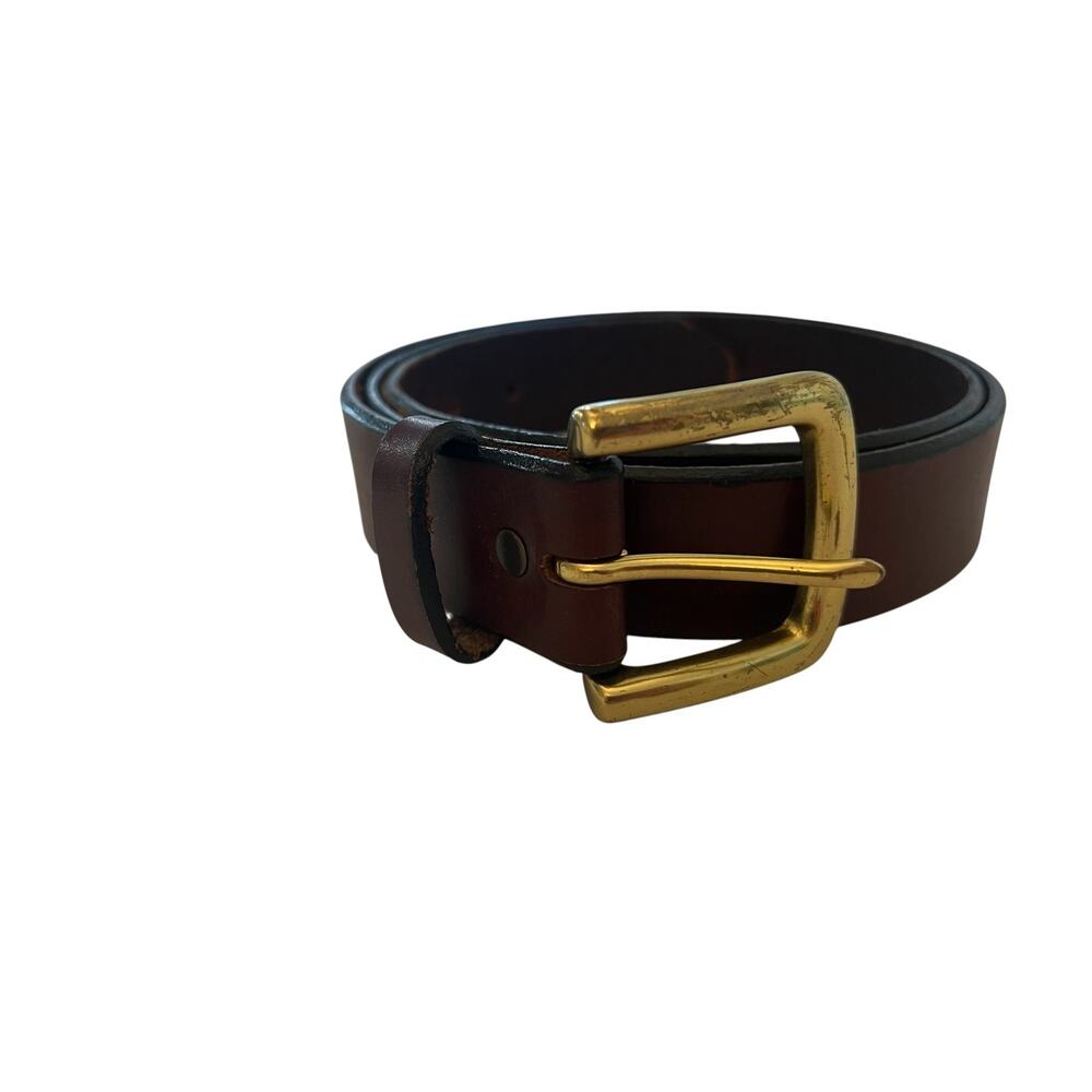 Leegin Genuine Leather Belt Mens 40 Brown Solid Brass Buckle USA 21807